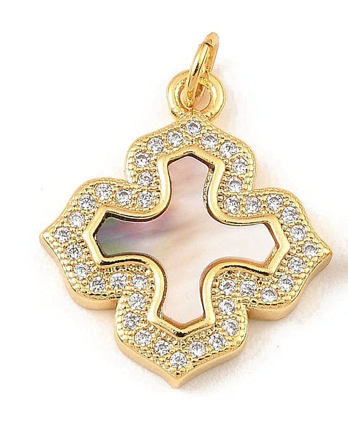 Gold Mother Of Pearl Cross