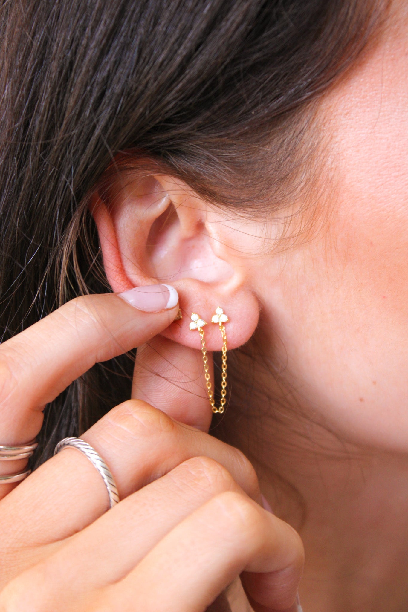 Triple Dot Double Piercing