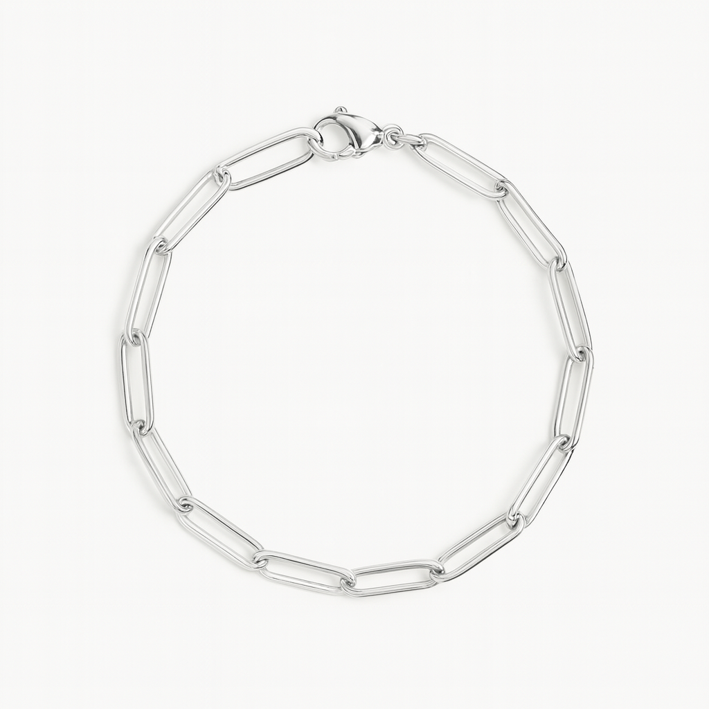 Silver Paperclip Bracelet