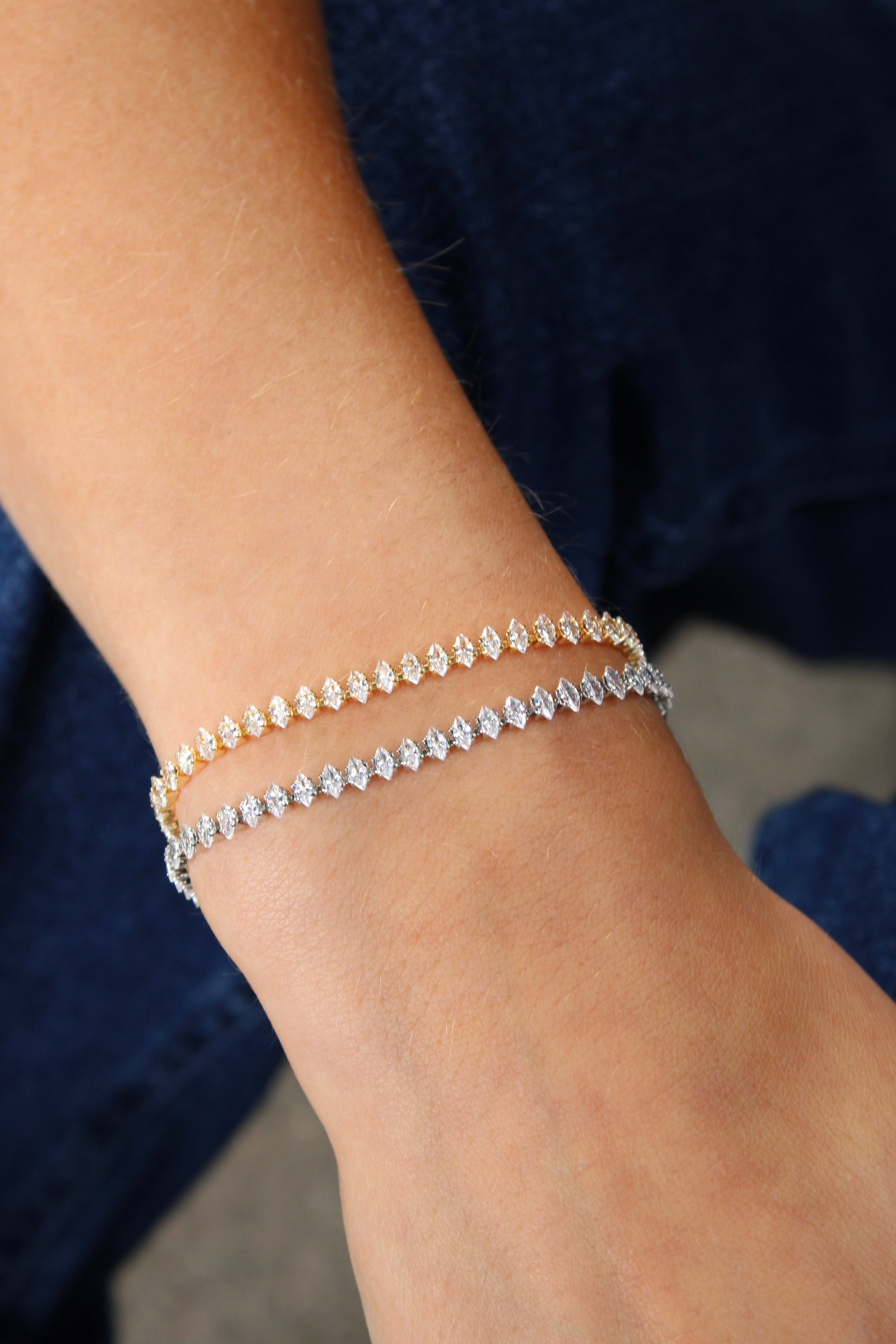 Marquise Cut CZ Tennis Bracelet