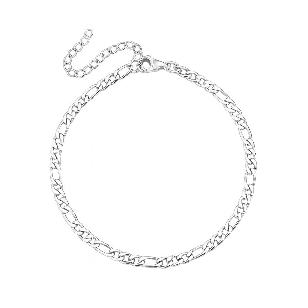 Silver Figaro Bracelet