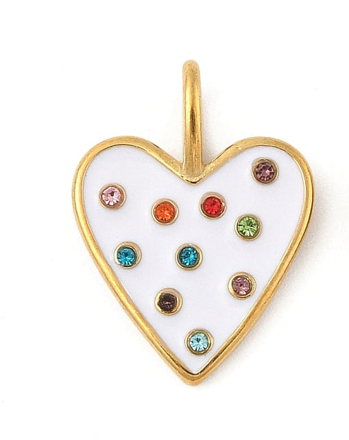 White Polkadot Heart